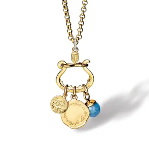 Chatelaine Charm Holder Pendant Yellow Gold - Diamond Pavé