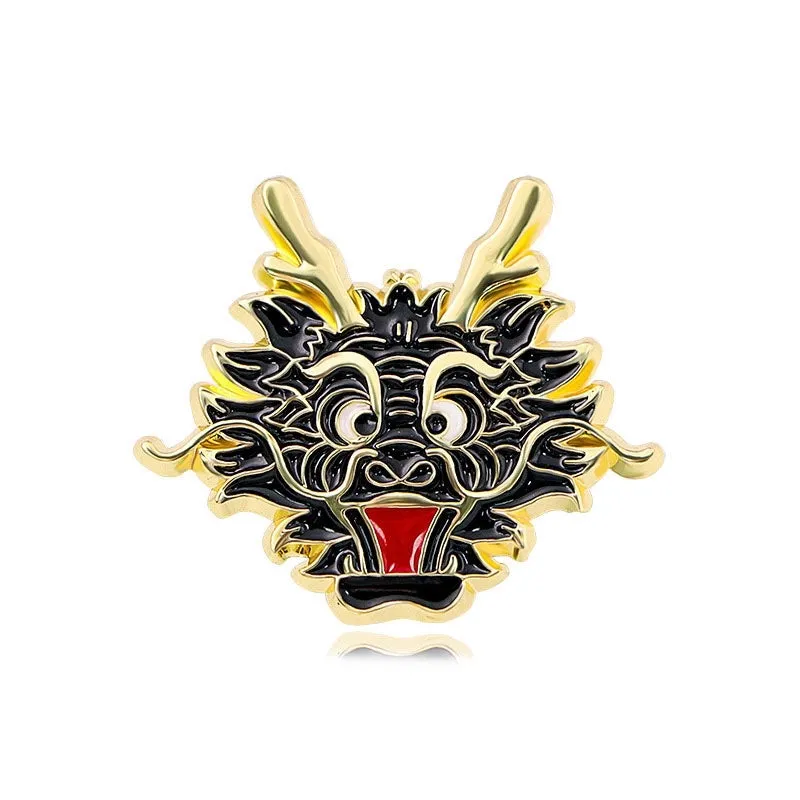 Chinoiserie Classic Style Dragon Alloy Unisex Brooches 1 Piece