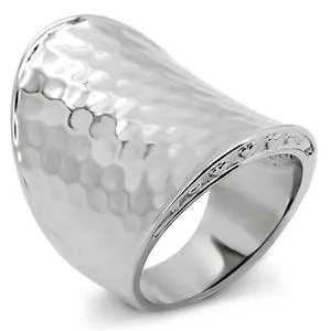 CJ7833OS Wholesale Modern Stainless Steel Grooved Cocktail Ring