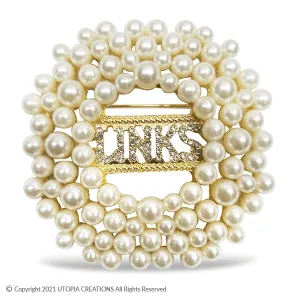 Classic LINKS Pearl & Bling Brooch