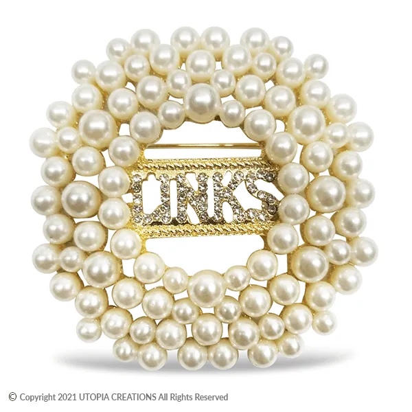 Classic LINKS Pearl & Bling Brooch