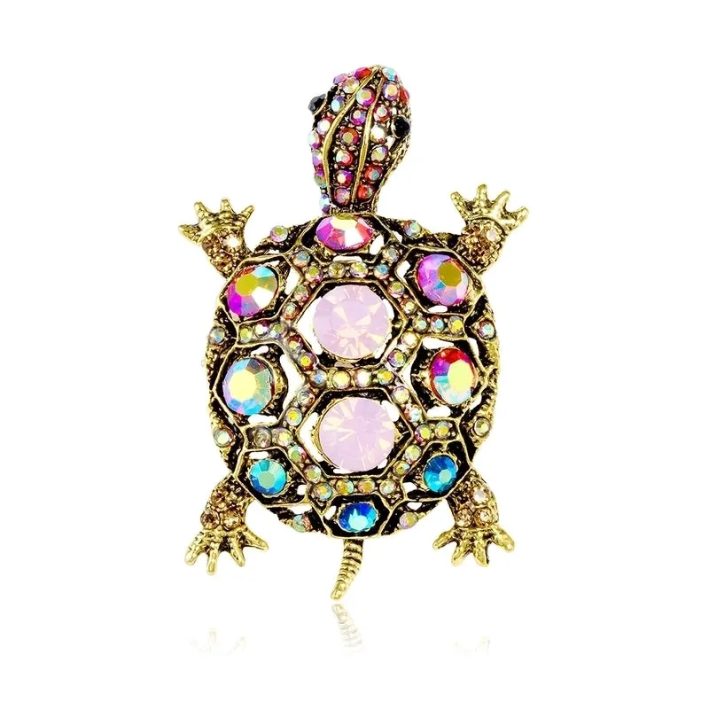 Classic Style Tortoise Alloy Inlay Rhinestones Women's Brooches