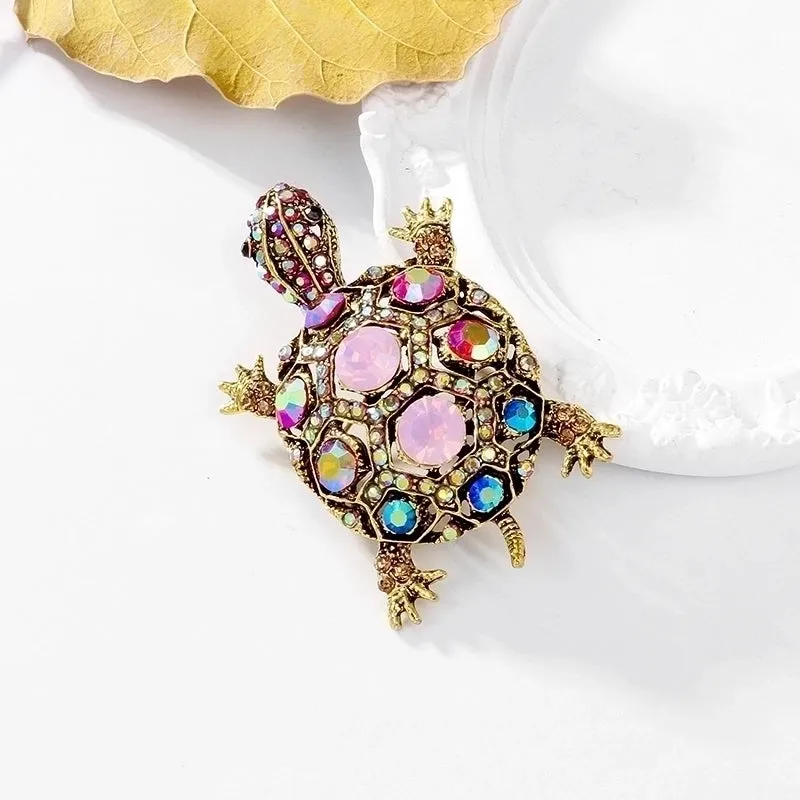 Classic Style Tortoise Alloy Inlay Rhinestones Women's Brooches