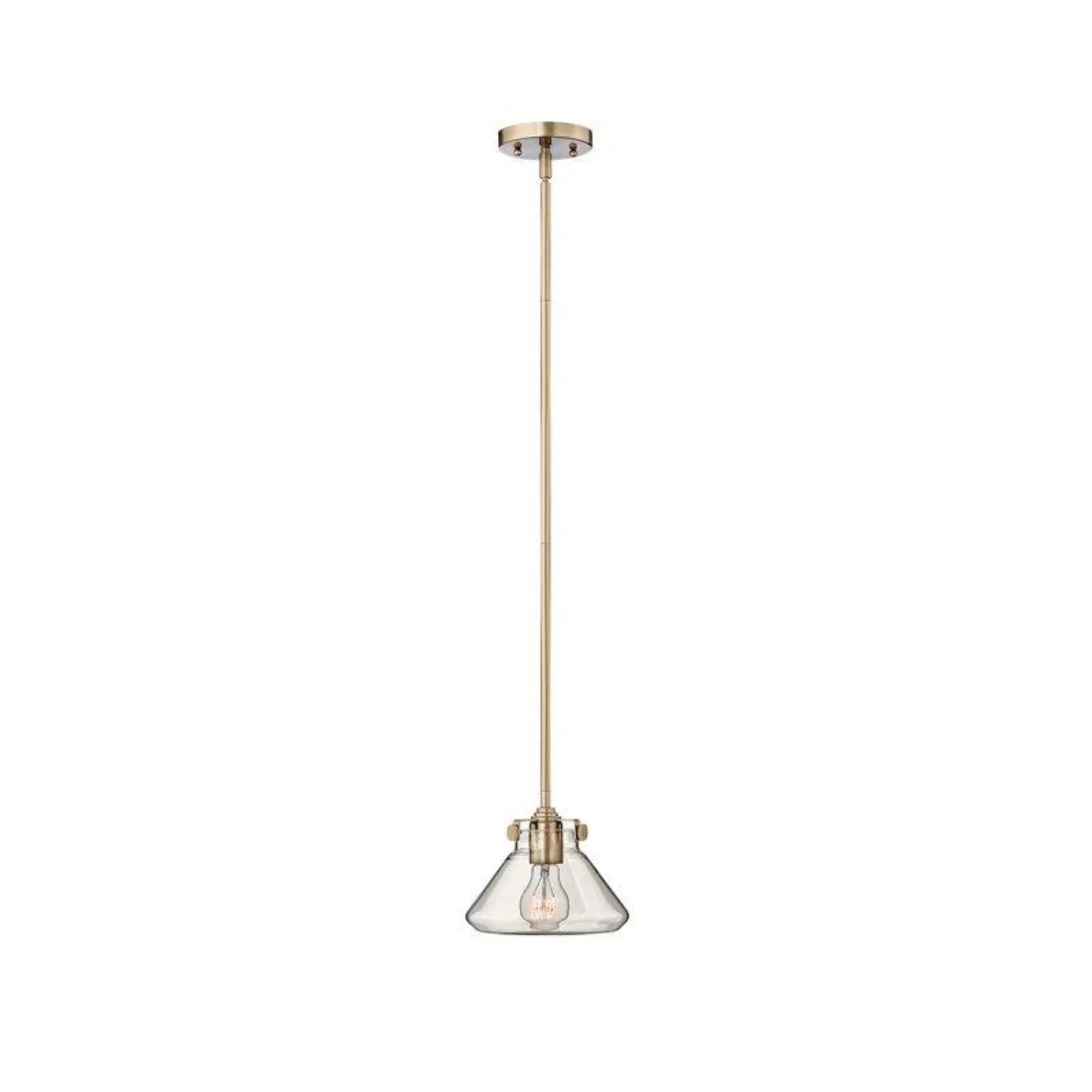 Congress Clear Glass Pendant Light E27 in Brushed Caramel and Chrome Elstead Lighting - ELS.HK-CONGRESS-P-A