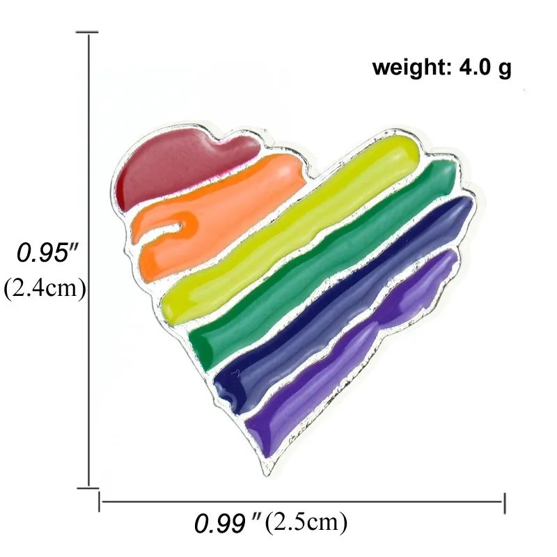 Cute Classic Style Pin Rainbow Heart Shape Alloy Enamel Women'S Brooches