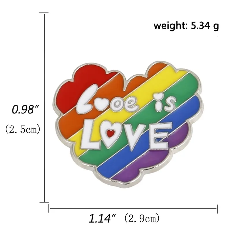 Cute Classic Style Pin Rainbow Heart Shape Alloy Enamel Women'S Brooches