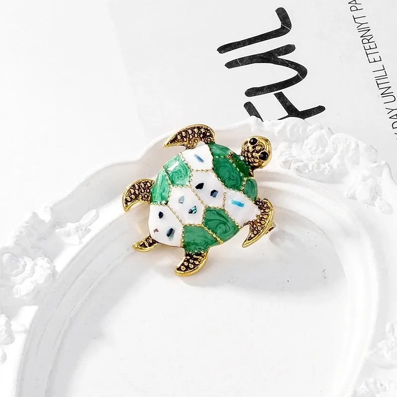 Cute Classic Style Tortoise Alloy Enamel Women's Brooches