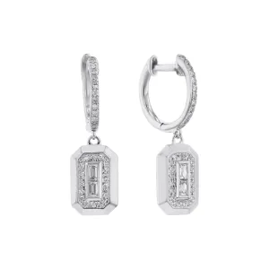 Deco Diamond Drop Earrings