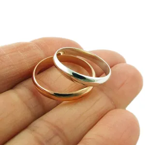 Double 2 in 1 925 Silver and Copper Circle Ring