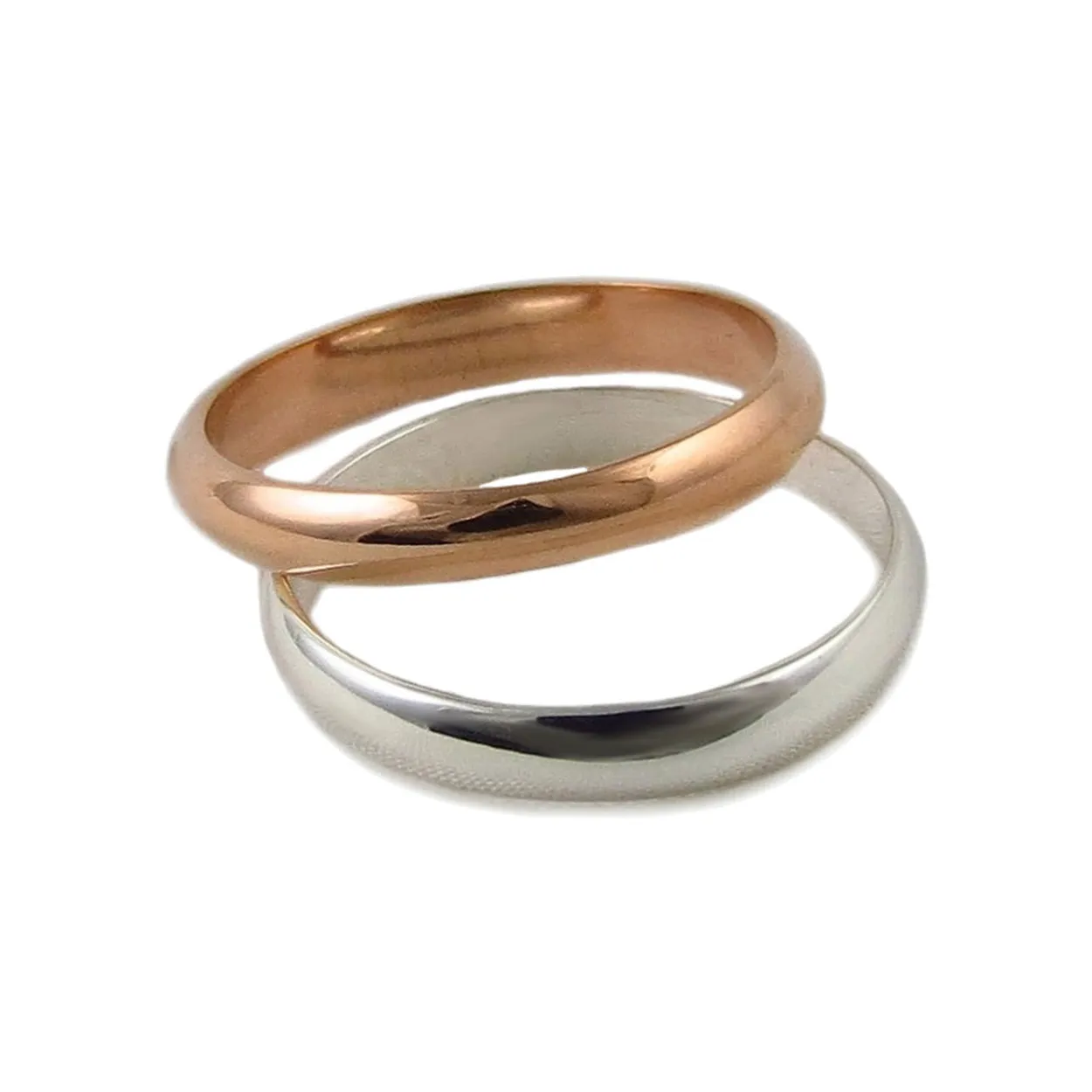 Double 2 in 1 925 Silver and Copper Circle Ring