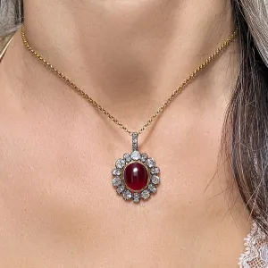 Early Victorian Garnet & Diamond Pendant