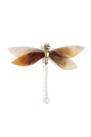 Enamel/Mother of Pearl Dragonfly Brooch