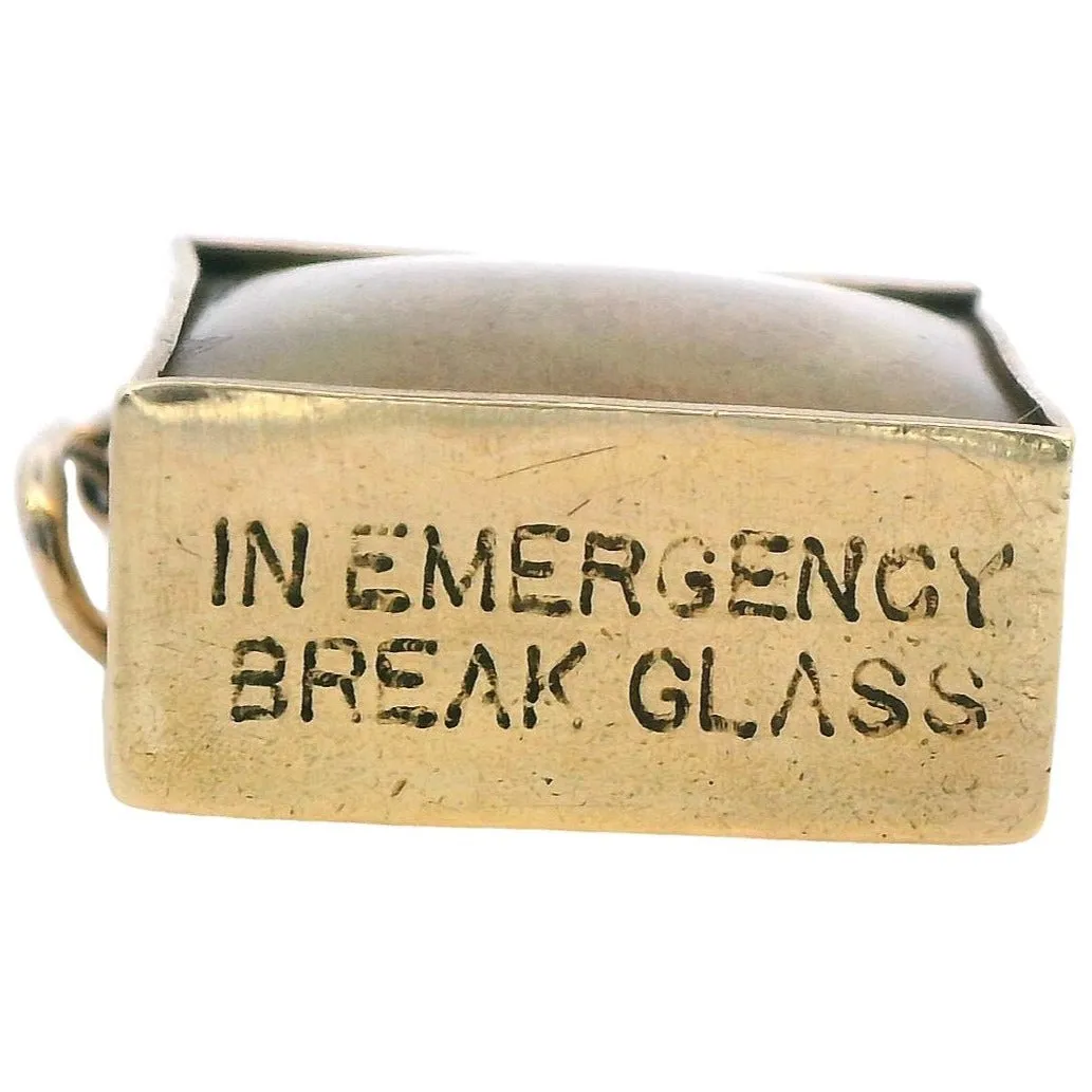 Exclusive 1960s Vintage Treasure: 9ct Gold 'In Emergency Break Glass' Charm