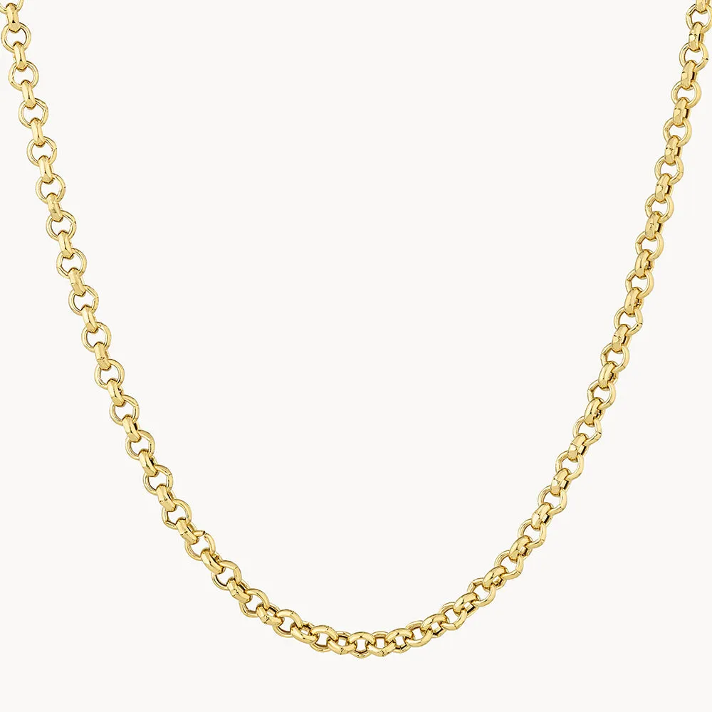 Fine Belcher Chain Necklace in Gold