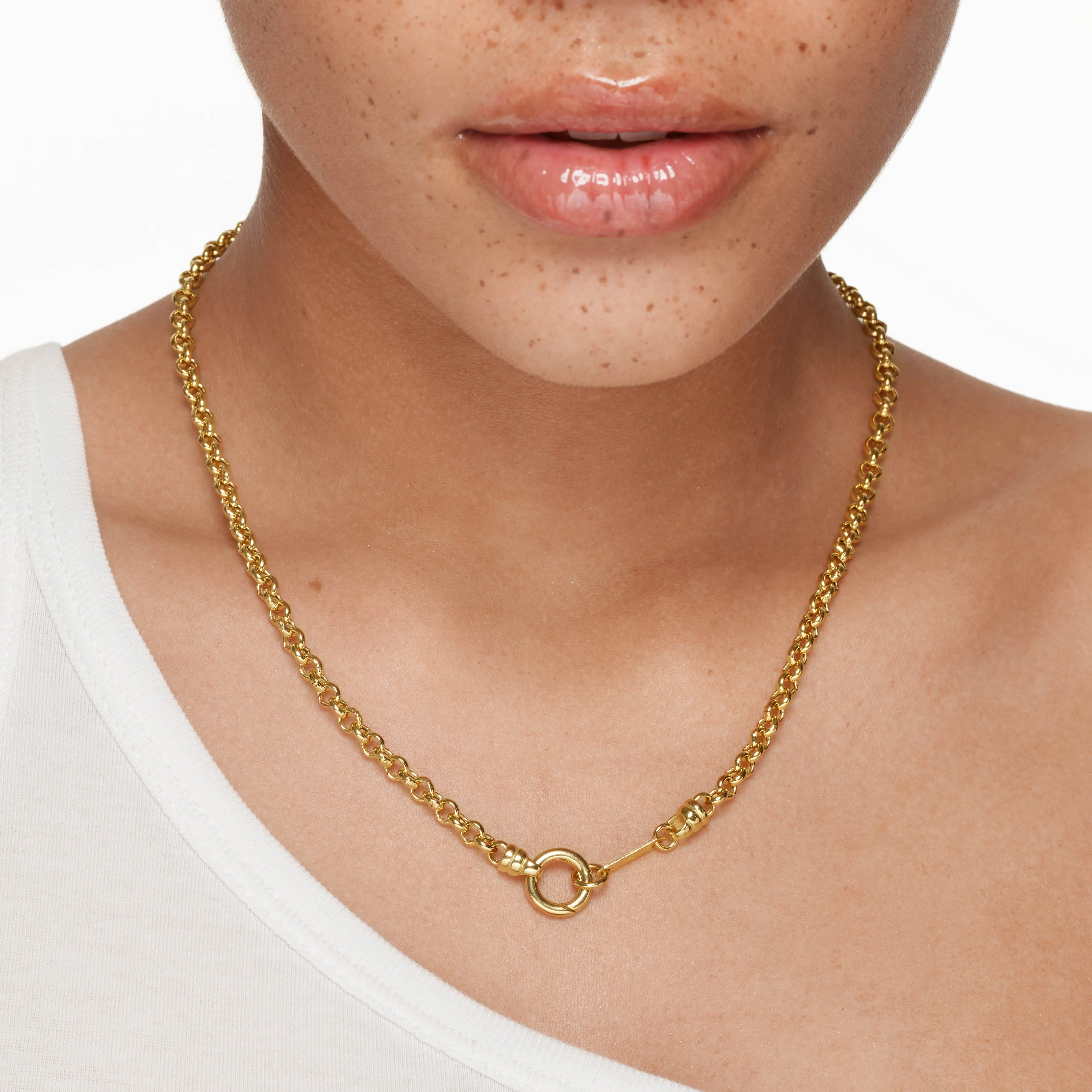 Fine Belcher Chain Necklace in Gold