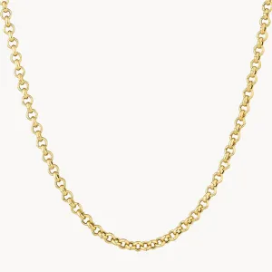 Fine Belcher Chain Necklace in Gold