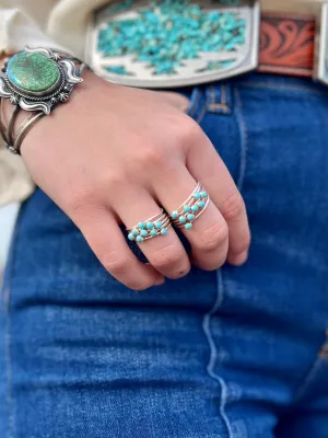 Five to One Turquoise Navajo Sterling Silver Ring