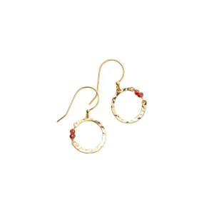 Garnet Phoebe Petite Hoop Earrings