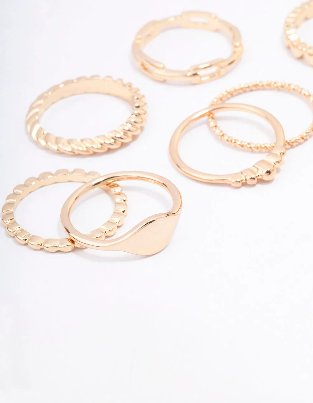 Gold Pattern Heart Ring Pack