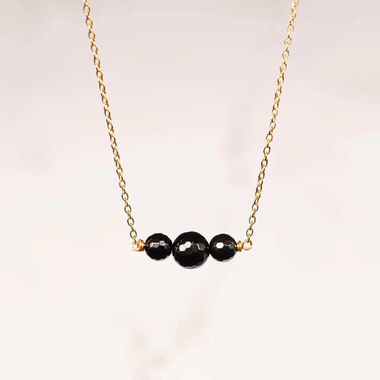 Gold Triple Stone Choker Necklace