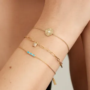 Gold Turquoise Bar Bracelet