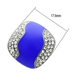 High polished (no plating) Stainless Steel Earrings with Top Grade Crystal in Clear for Women Clear Stone Color Style TK278