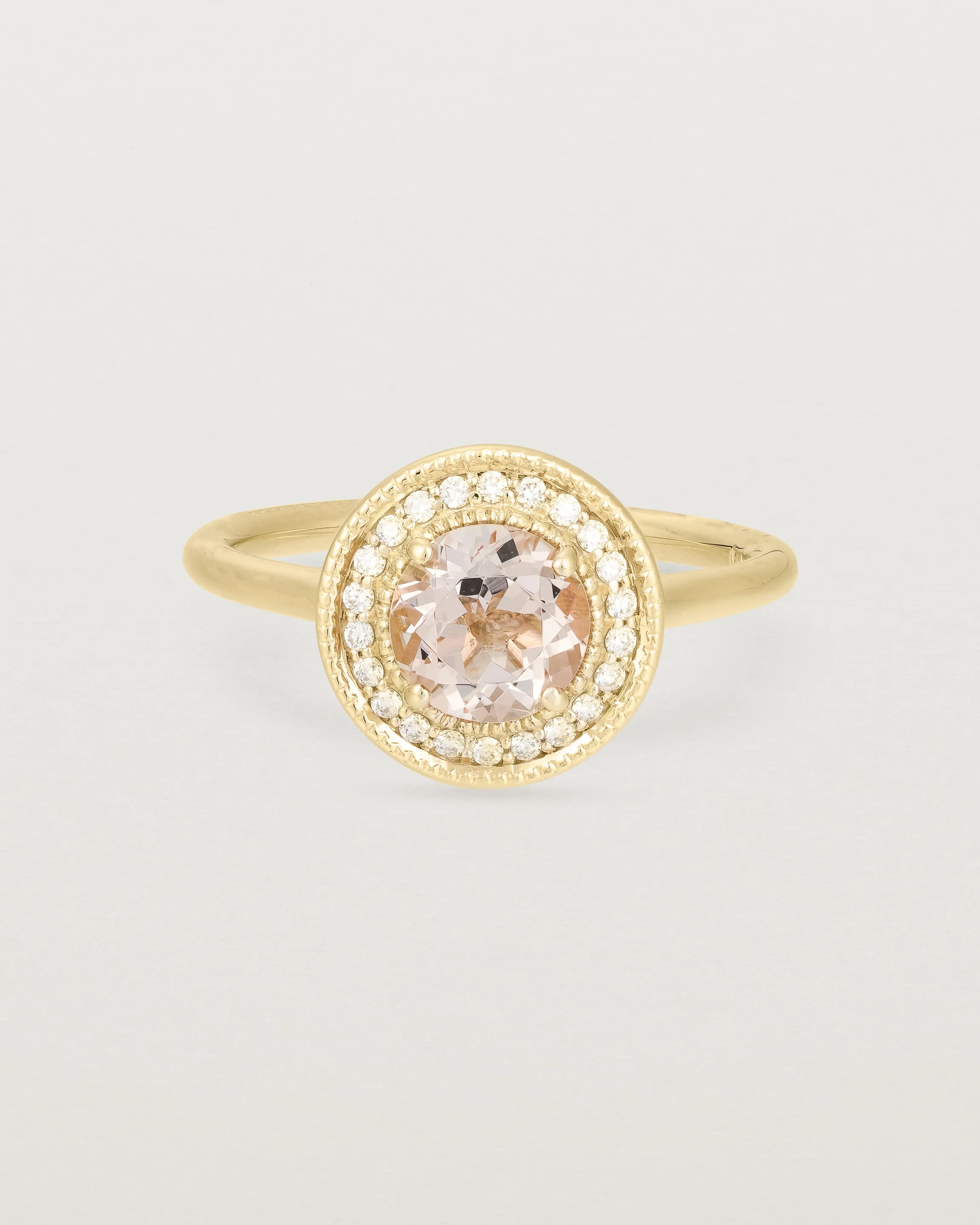 Imogen Halo Ring | Morganite & Diamonds