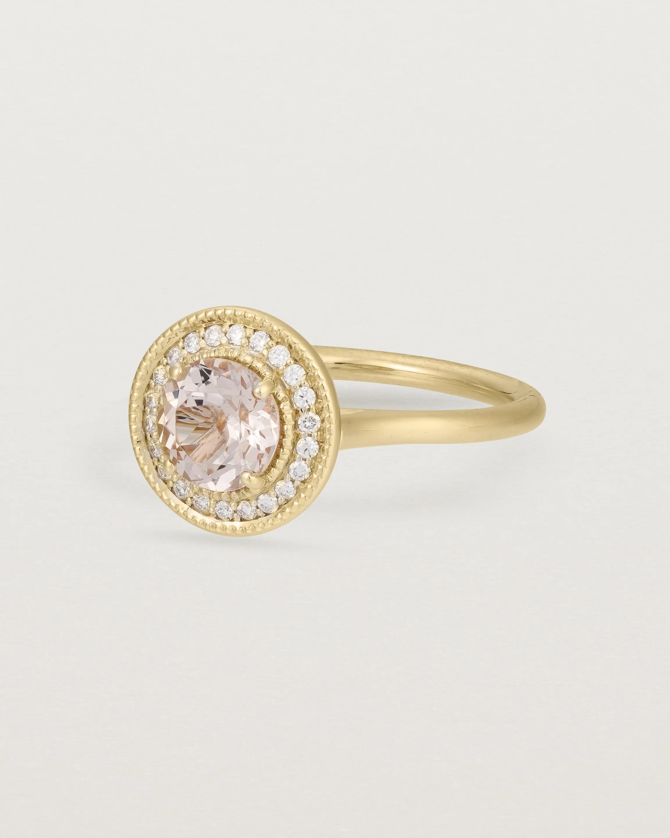 Imogen Halo Ring | Morganite & Diamonds