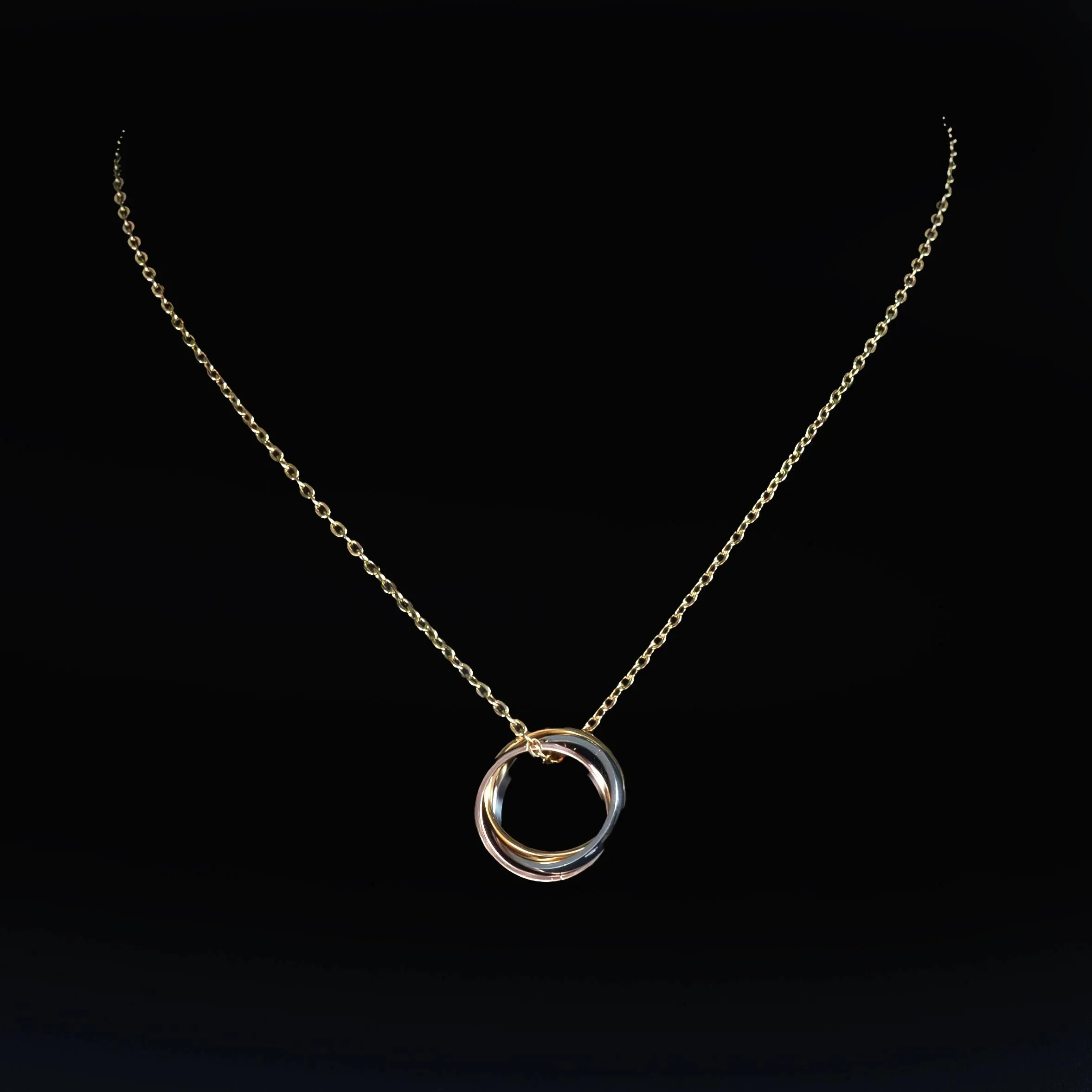 Jack Stainless Steel Necklace with Interlock Pendant