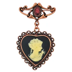 Jewelblings Victorian Vintage Sweet Heart Carved Cameo Broaches Drop Pins for Women Valentine's Day Accessory