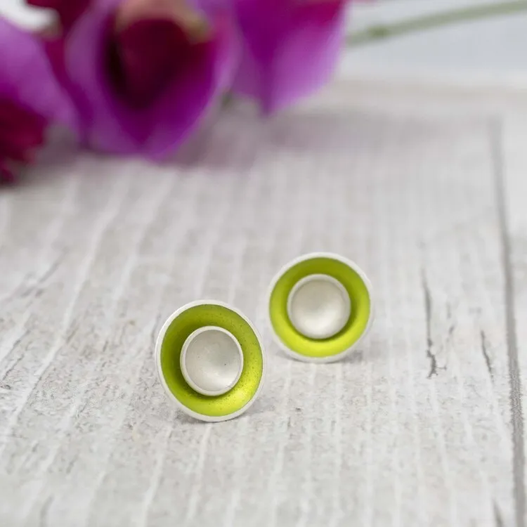 Large Enamel and Silver Target Studs - Outer Enamel