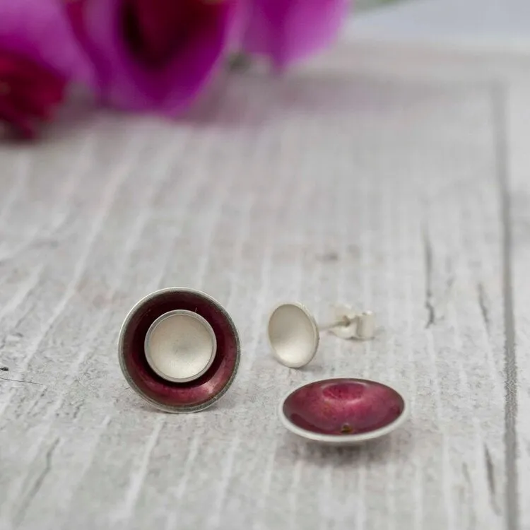 Large Enamel and Silver Target Studs - Outer Enamel