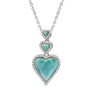 Larimar Ku’u Ohana Heart Pendant