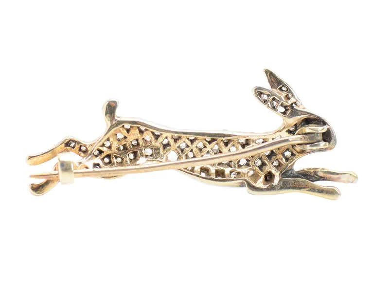 Leap Year - Antique Diamond Rabbit Brooch