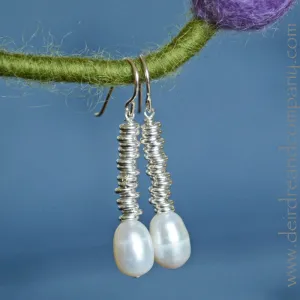 Long Pond Pearl Earrings in Sterling