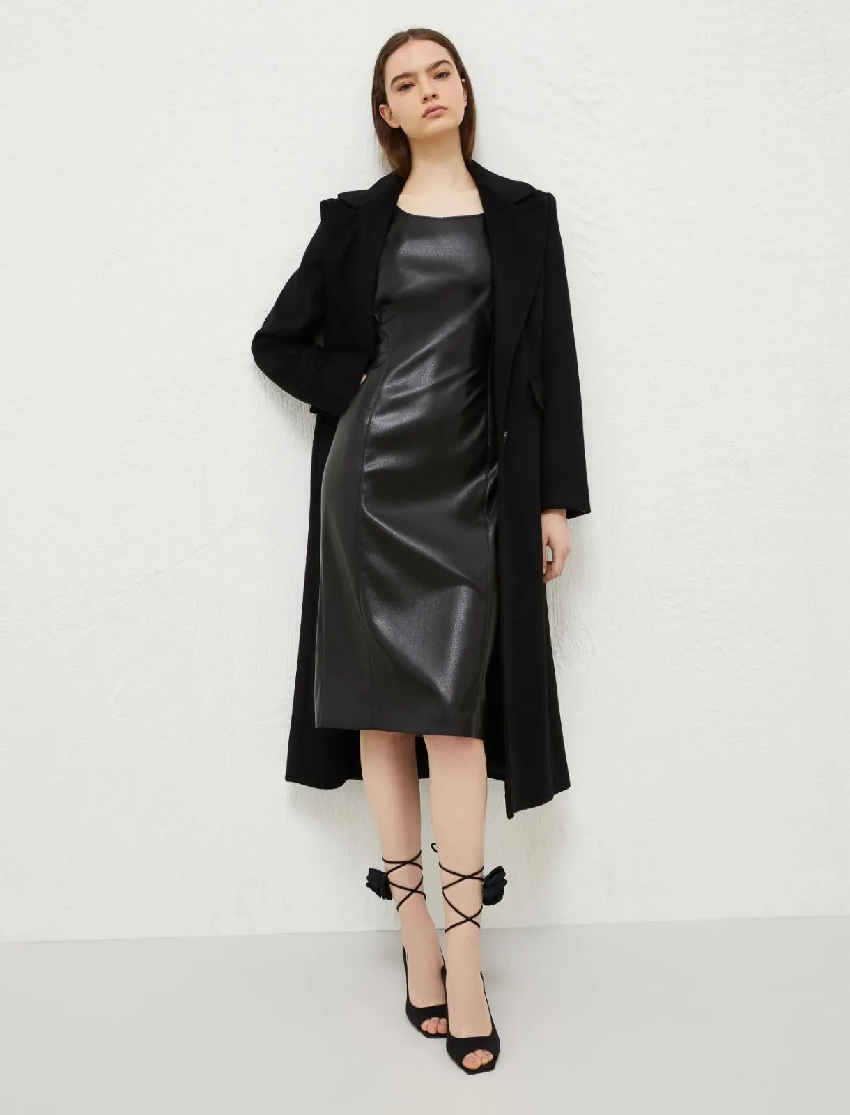 MARELLA Black Leather Dress