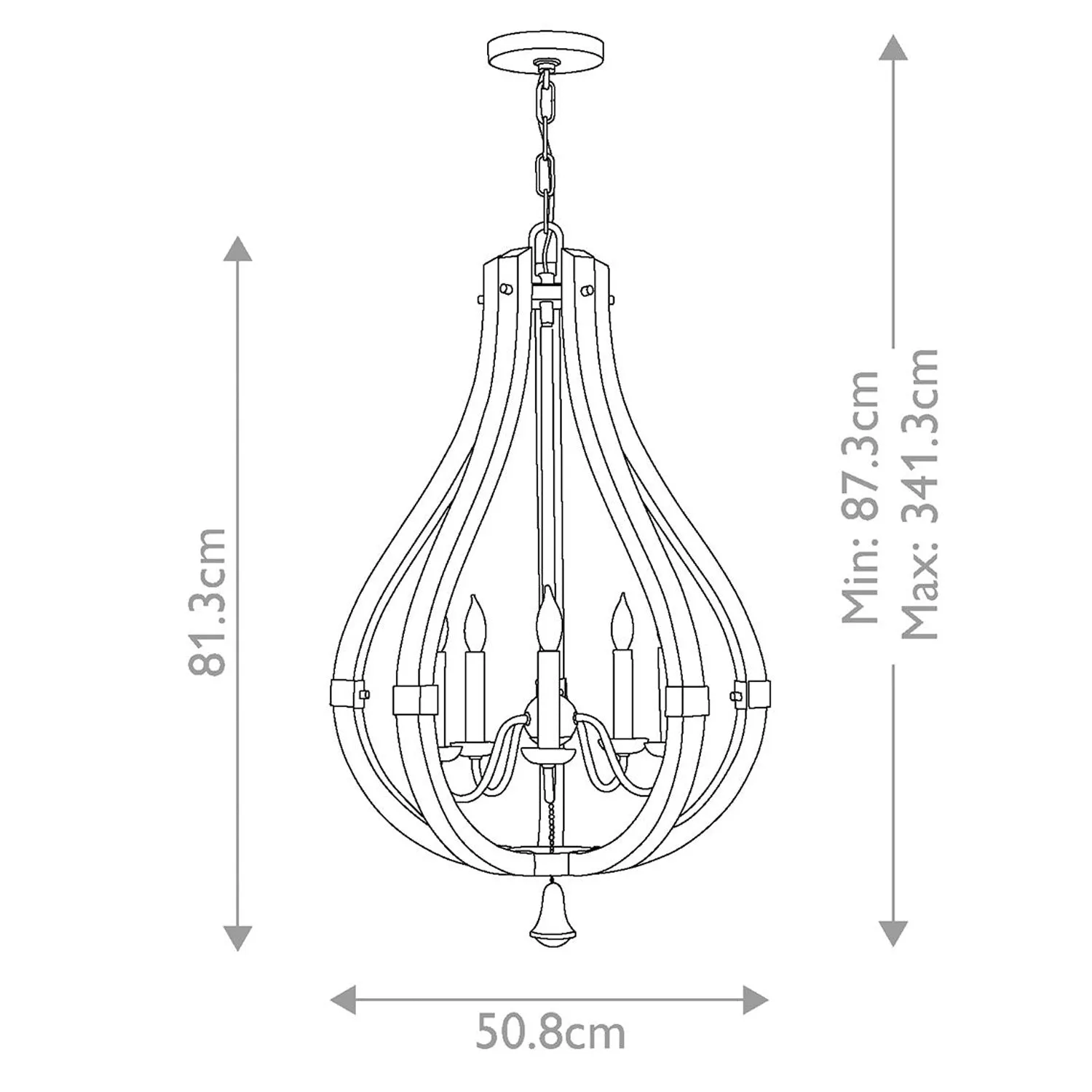 Middlefield 3Lt/5Lt/6Lt Chandelier E14 in Iron Rust Elstead Lighting -ELS.HK-MIDDLEFIELD