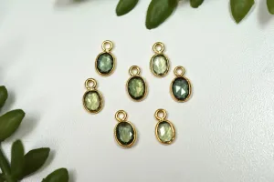 MODERN MOOD FACETED OVAL GREEN TOURMALINE BEZEL CHARM