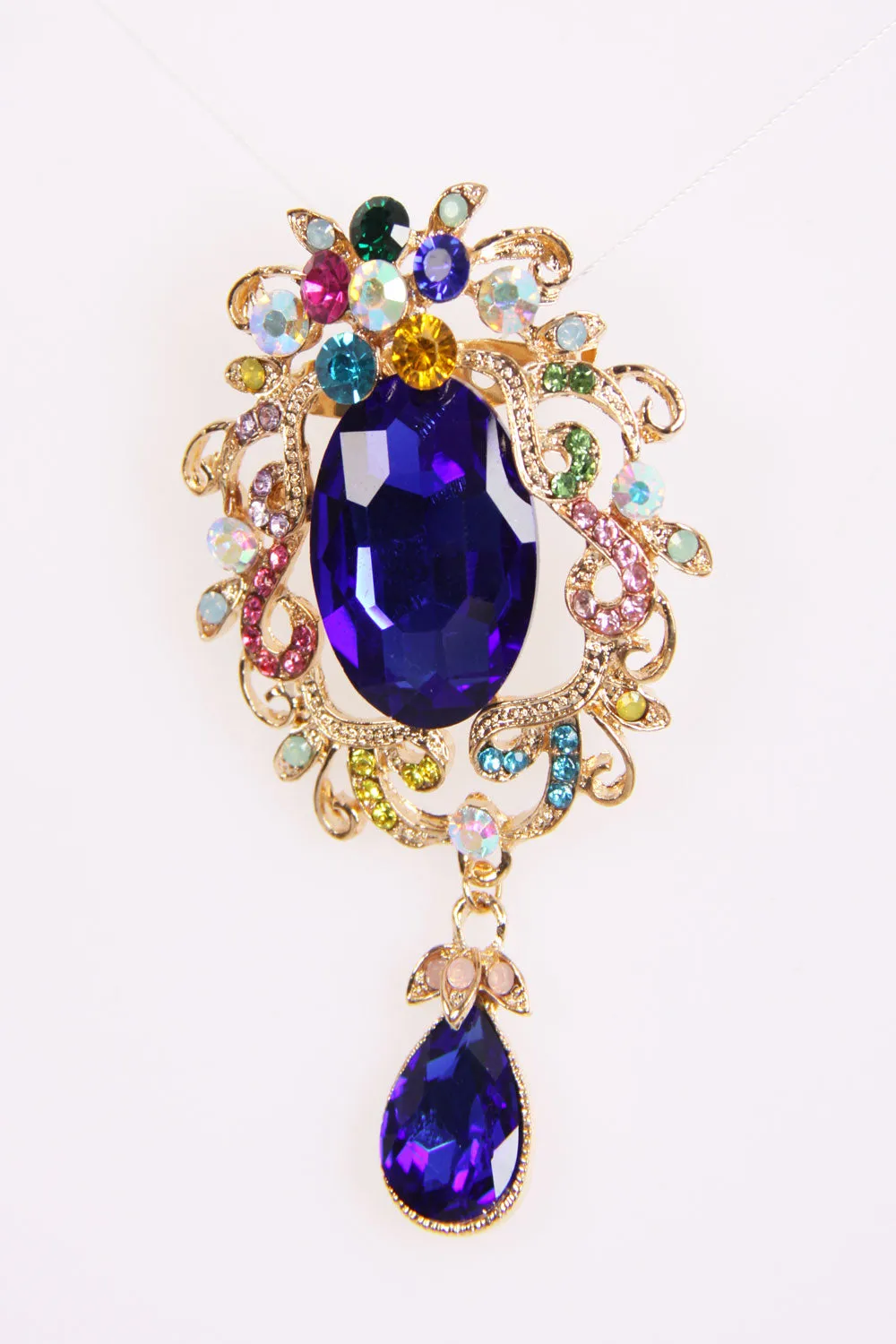 Multi Color Diamante Classic Brooch