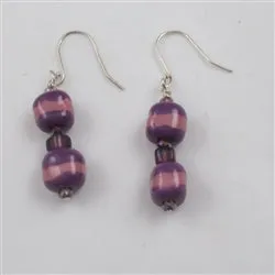 New Lilac Fair Trade Kazuri Bead Earrings