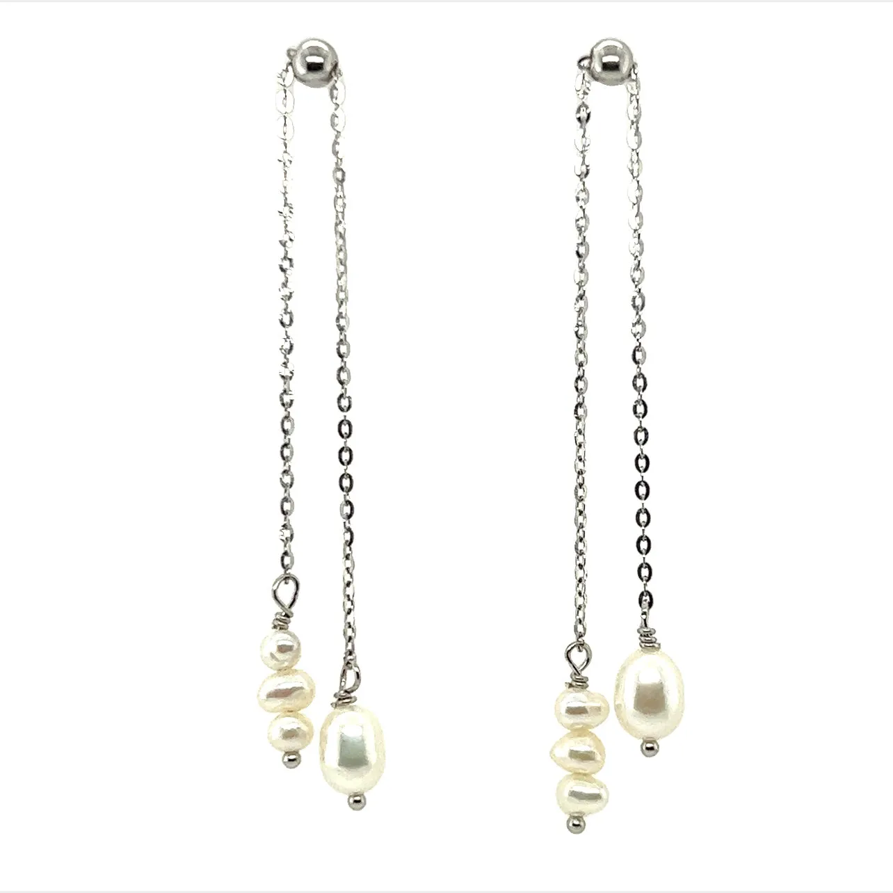 P318 Pearl Drop Pendant Post Earrings