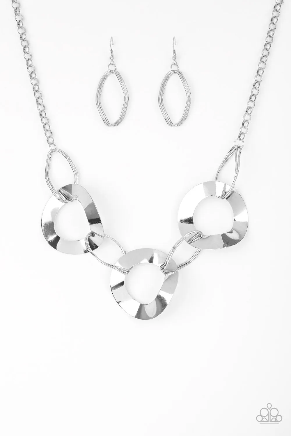 Paparazzi Accessories  - Modern Mechanics #N243 Box 3 - Silver Necklace