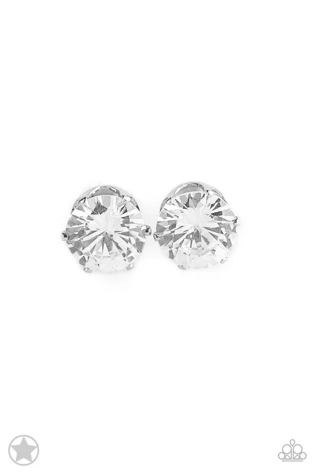 Paparazzi Earring Blockbuster - Just In TIMELESS - White