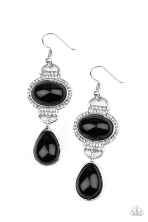 Paparazzi Earring ~ Icy Shimmer - Black