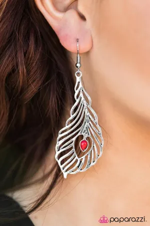 Paparazzi Earring ~ Let Your Heart Soar - Red