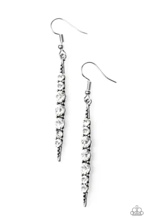 Paparazzi Earring ~ Sharp Dressed GLAM - White