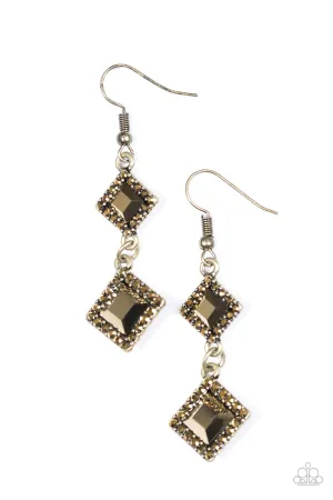 Paparazzi Earring ~ Timelessly Times Square - Brass