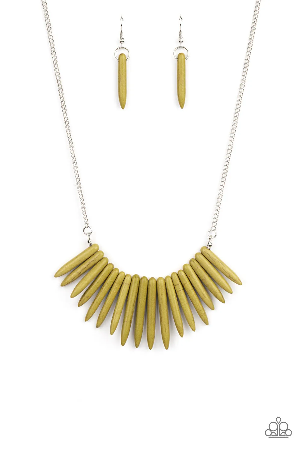 Paparazzi Exotic Edge - Green Necklace