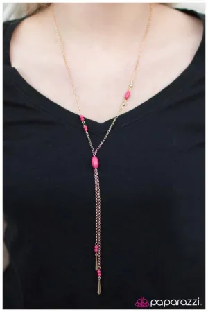 Paparazzi Necklace ~ A Double Shot - Pink