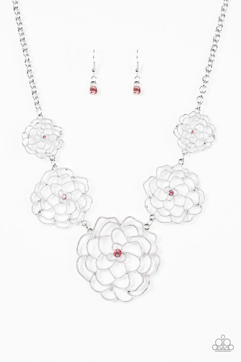 Paparazzi Necklace ~ Crowned Carnation - Pink